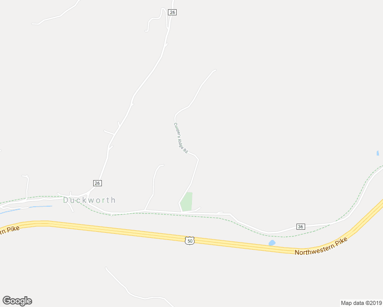 map of restaurants, bars, coffee shops, grocery stores, and more near Cooper's Ridge Road in Doddridge County