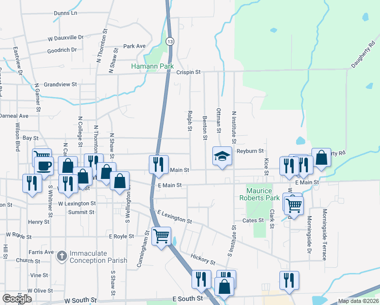 map of restaurants, bars, coffee shops, grocery stores, and more near 306 Ralph Street in Richmond