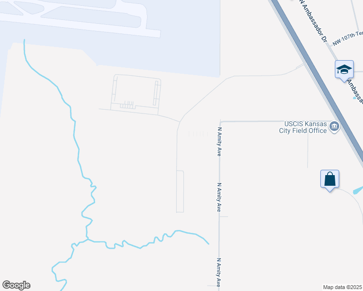 map of restaurants, bars, coffee shops, grocery stores, and more near 103 Northwest Transcon Drive in Kansas City