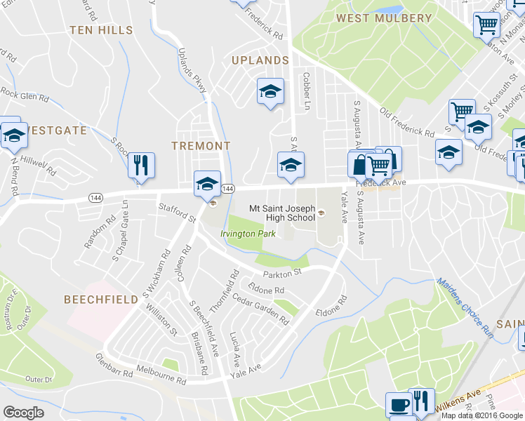 map of restaurants, bars, coffee shops, grocery stores, and more near 320 Martingale Avenue in Baltimore