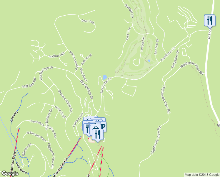 map of restaurants, bars, coffee shops, grocery stores, and more near 3036 Silver Strike in Truckee