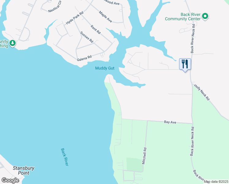 map of restaurants, bars, coffee shops, grocery stores, and more near East Riverside Avenue in Essex