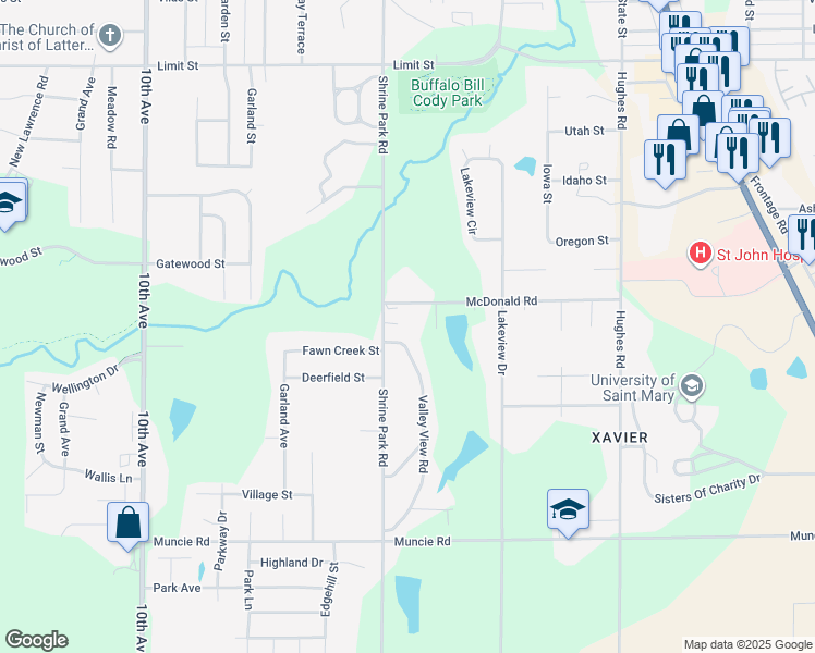 map of restaurants, bars, coffee shops, grocery stores, and more near 3735 Shrine Park Road in Leavenworth