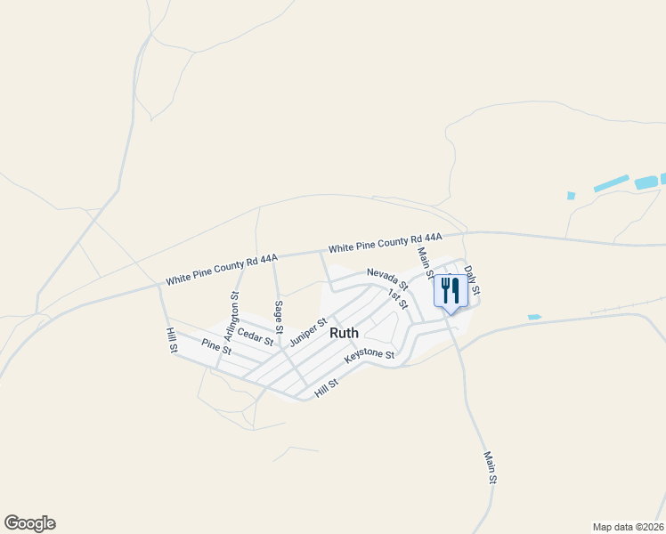 map of restaurants, bars, coffee shops, grocery stores, and more near 36 1st Street in Ruth