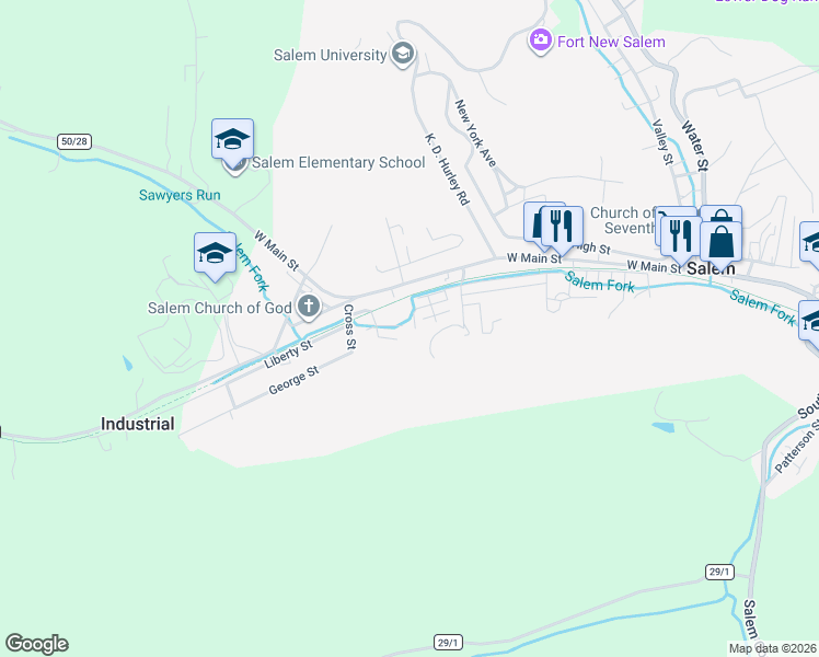 map of restaurants, bars, coffee shops, grocery stores, and more near 78 Carolina Avenue in Salem