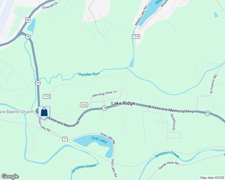 map of restaurants, bars, coffee shops, grocery stores, and more near 267 Morning View Lane in Bridgeport