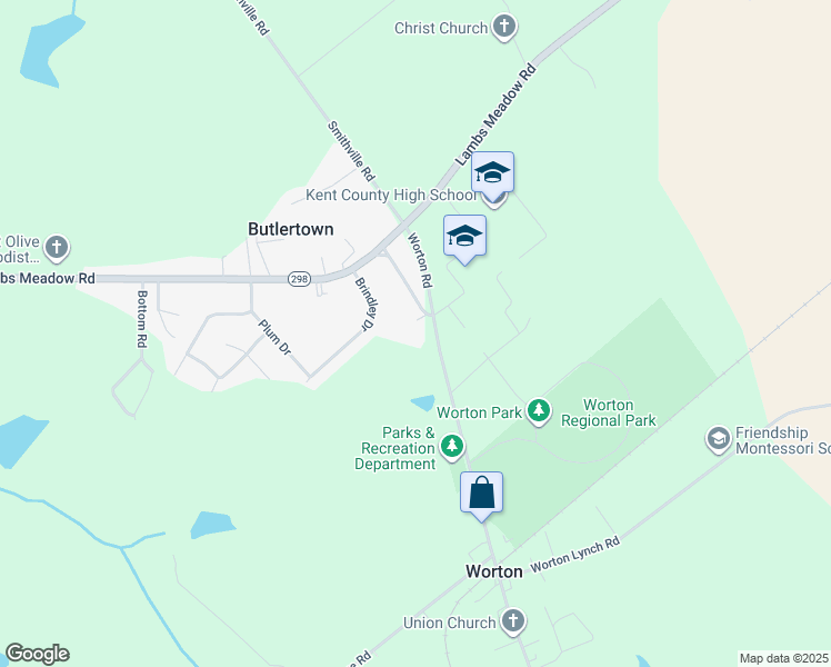 map of restaurants, bars, coffee shops, grocery stores, and more near 11090 Old Worton Road in Worton