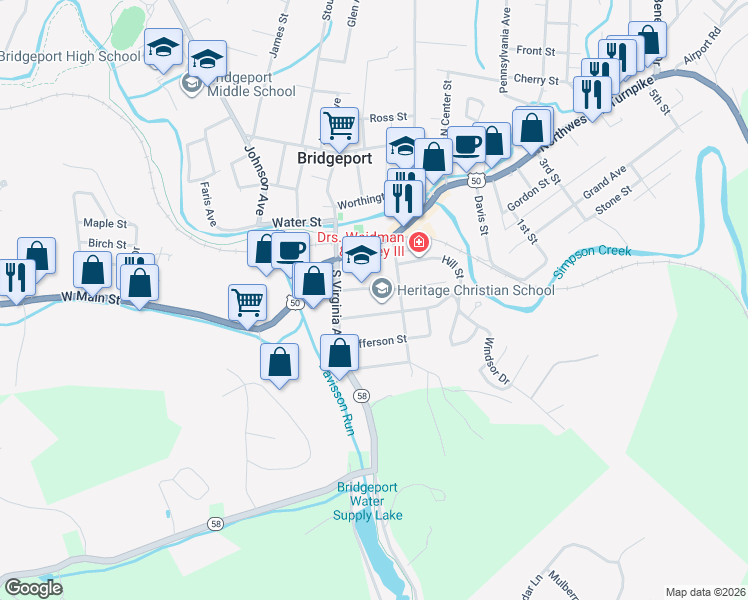 map of restaurants, bars, coffee shops, grocery stores, and more near 241 Newton Avenue in Bridgeport