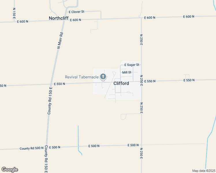 map of restaurants, bars, coffee shops, grocery stores, and more near 7990 North Depot Street in Clifford