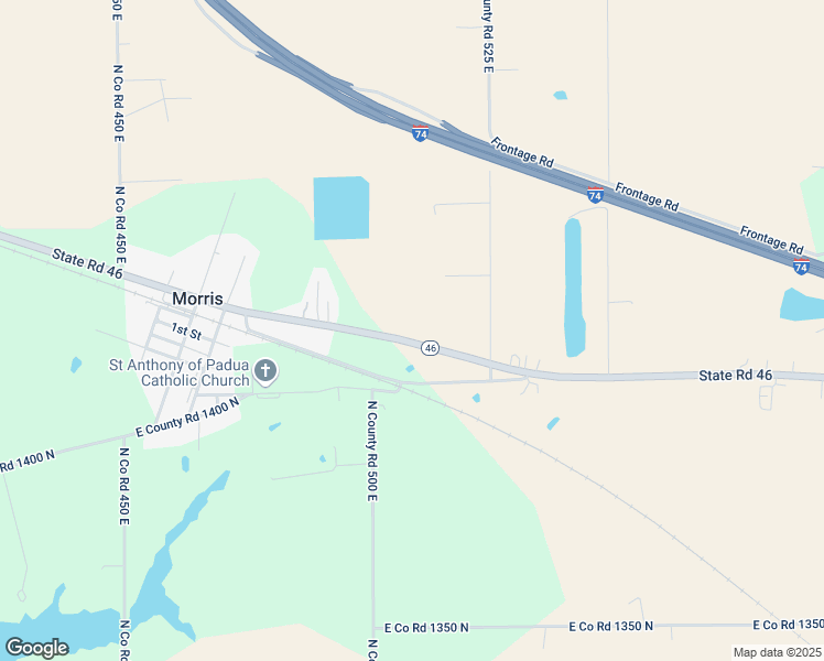 map of restaurants, bars, coffee shops, grocery stores, and more near 5104 State Road 46 in Batesville