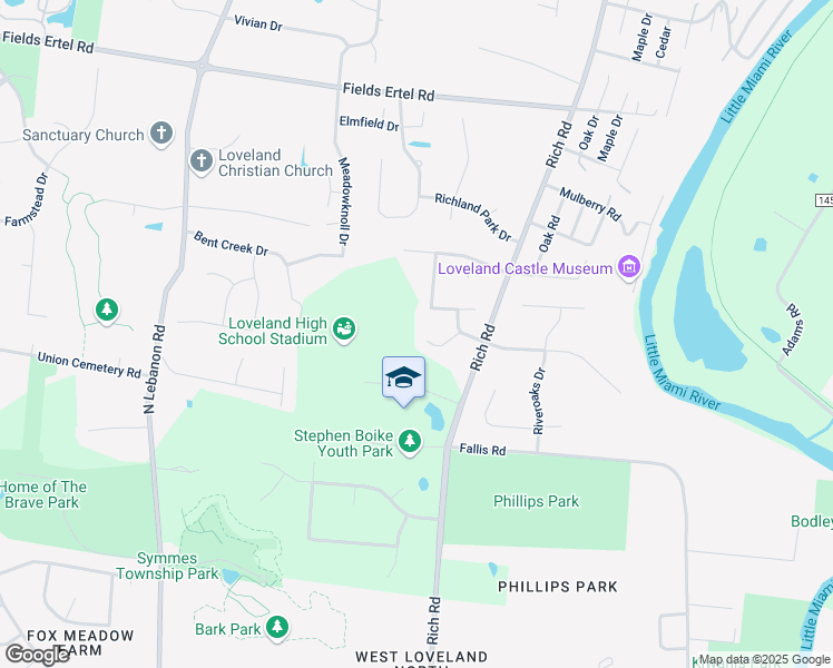 map of restaurants, bars, coffee shops, grocery stores, and more near 10250 Fawncrest Court in Loveland