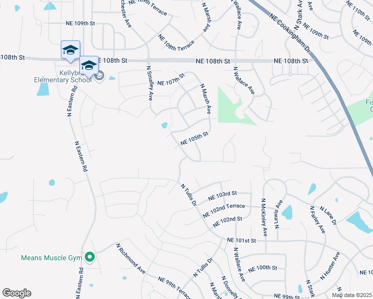 map of restaurants, bars, coffee shops, grocery stores, and more near 10436 North Potter Avenue in Kansas City