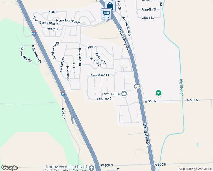 map of restaurants, bars, coffee shops, grocery stores, and more near 8534 Farmstead Court in Columbus