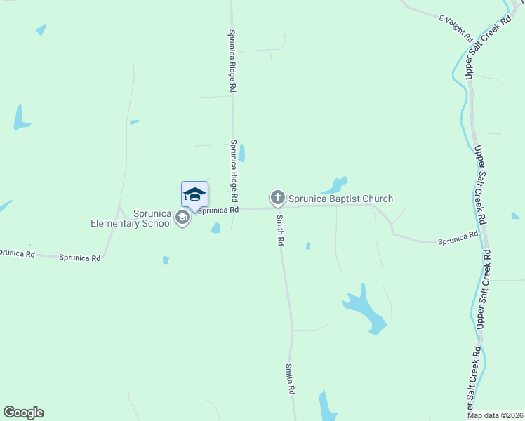 map of restaurants, bars, coffee shops, grocery stores, and more near 3676-3904 Sprunica Road in Nineveh