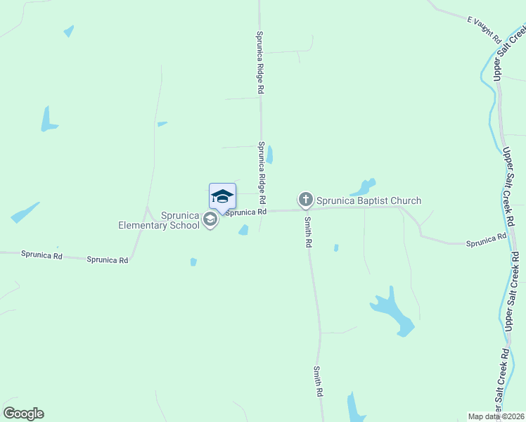 map of restaurants, bars, coffee shops, grocery stores, and more near 3676 Sprunica Road in Nineveh