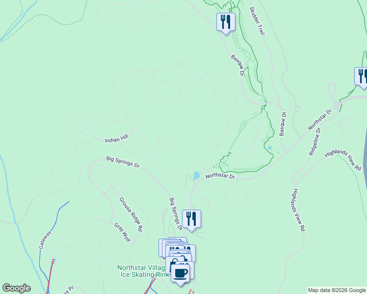 map of restaurants, bars, coffee shops, grocery stores, and more near 5089 Gold Bend in Truckee