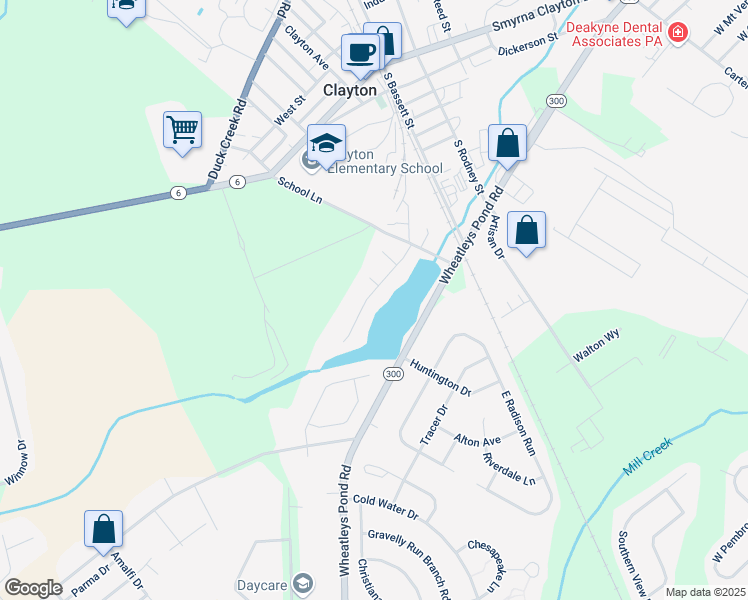 map of restaurants, bars, coffee shops, grocery stores, and more near 145 Preston Lane in Clayton