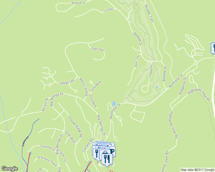 map of restaurants, bars, coffee shops, grocery stores, and more near 5089 Gold Bend in Truckee