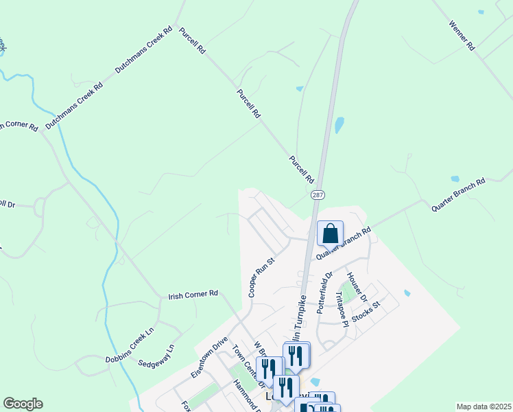 map of restaurants, bars, coffee shops, grocery stores, and more near 2 Joel Way in Lovettsville