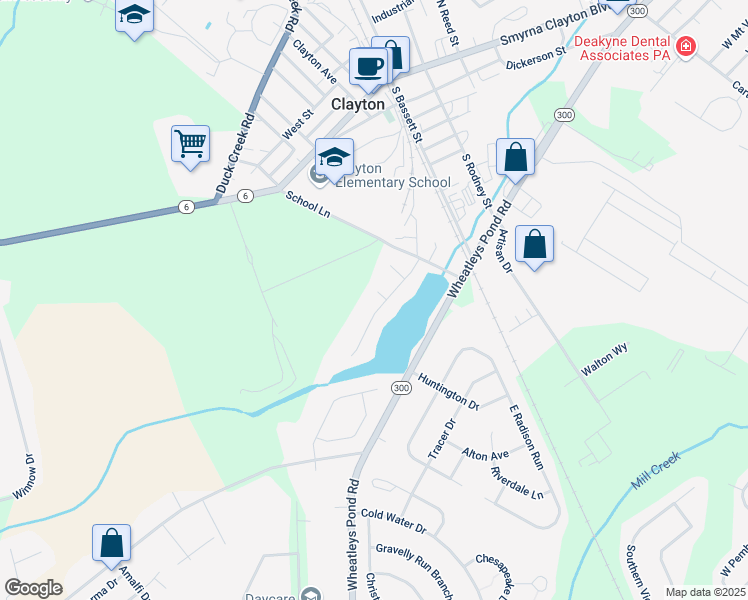map of restaurants, bars, coffee shops, grocery stores, and more near 145 Preston Lane in Clayton