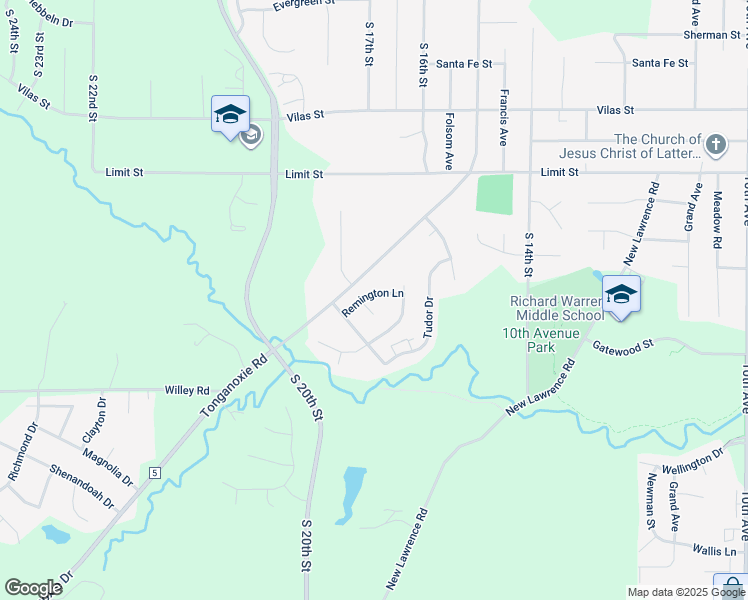 map of restaurants, bars, coffee shops, grocery stores, and more near 3517 Remington Lane in Leavenworth