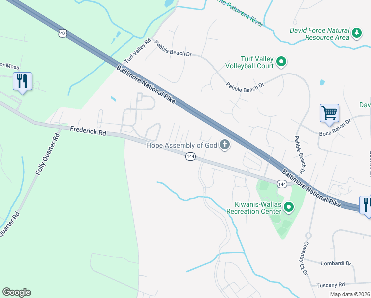 map of restaurants, bars, coffee shops, grocery stores, and more near 10800 Robin Lynn Drive in Ellicott City