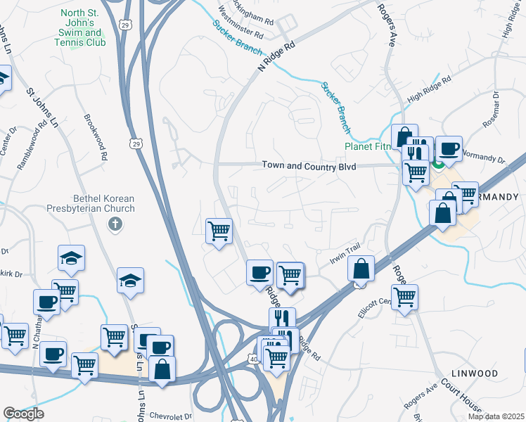 map of restaurants, bars, coffee shops, grocery stores, and more near Sonia Trail in Ellicott City