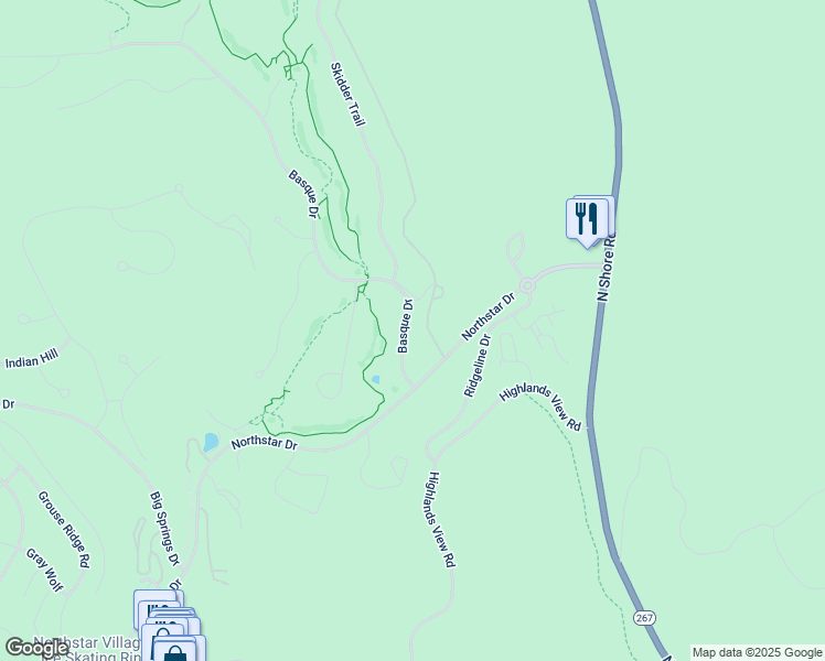 map of restaurants, bars, coffee shops, grocery stores, and more near 110 Basque Dr in Truckee