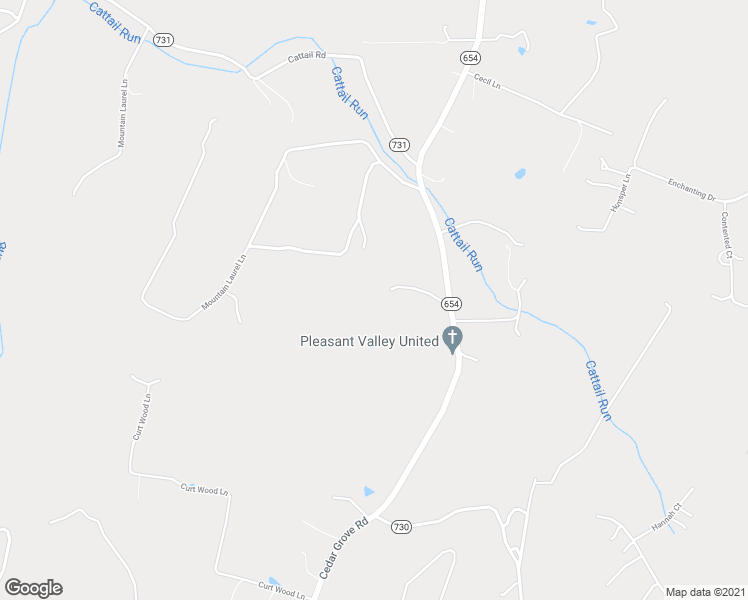 map of restaurants, bars, coffee shops, grocery stores, and more near 1647 Cedar Grove Road in Winchester