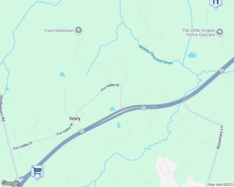 map of restaurants, bars, coffee shops, grocery stores, and more near 3131 River Valley Chase in West Friendship