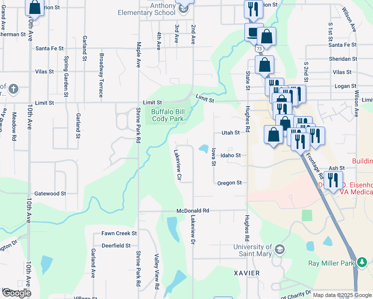 map of restaurants, bars, coffee shops, grocery stores, and more near 3110 Lakeview Circle in Leavenworth