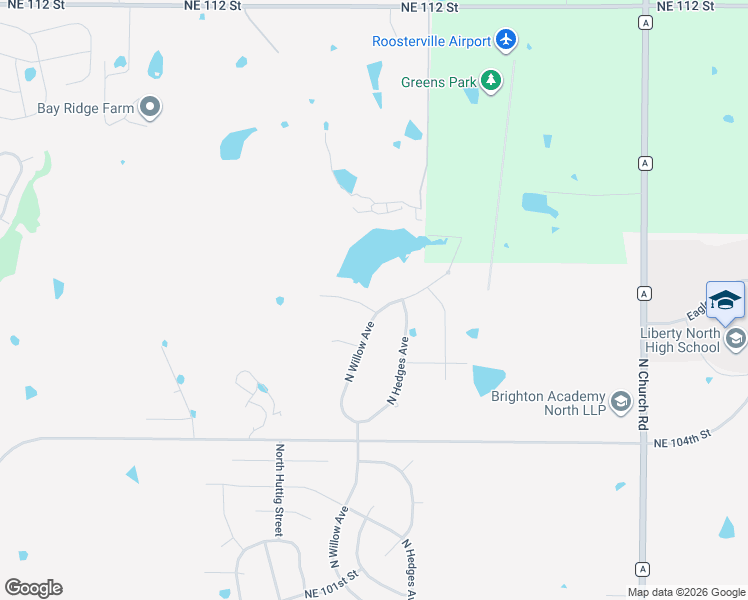 map of restaurants, bars, coffee shops, grocery stores, and more near 10501 Northeast 106th Terrace in Kansas City