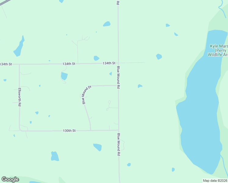 map of restaurants, bars, coffee shops, grocery stores, and more near 13073-13205 Blue Mound Road in Valley Falls