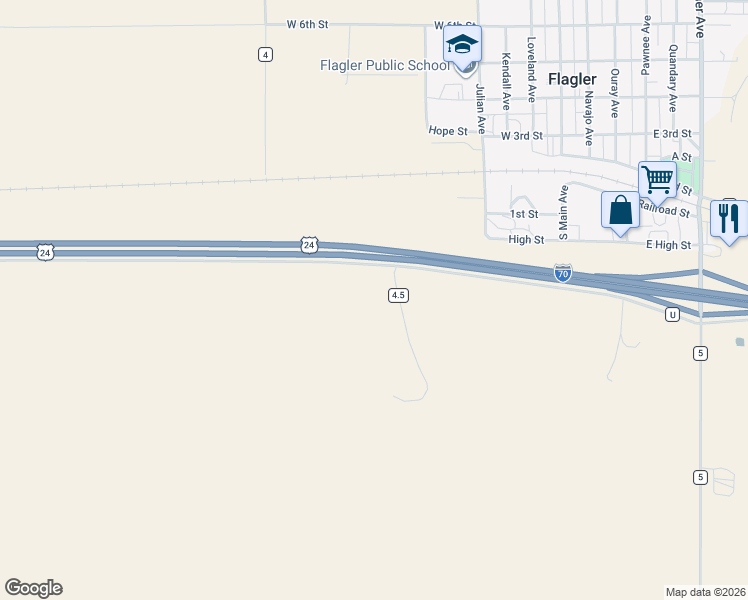 map of restaurants, bars, coffee shops, grocery stores, and more near in Flagler