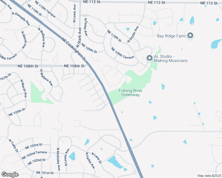 map of restaurants, bars, coffee shops, grocery stores, and more near 10727 North Laurel Avenue in Kansas City