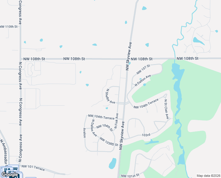map of restaurants, bars, coffee shops, grocery stores, and more near 6608 Northwest 106th Street in Kansas City