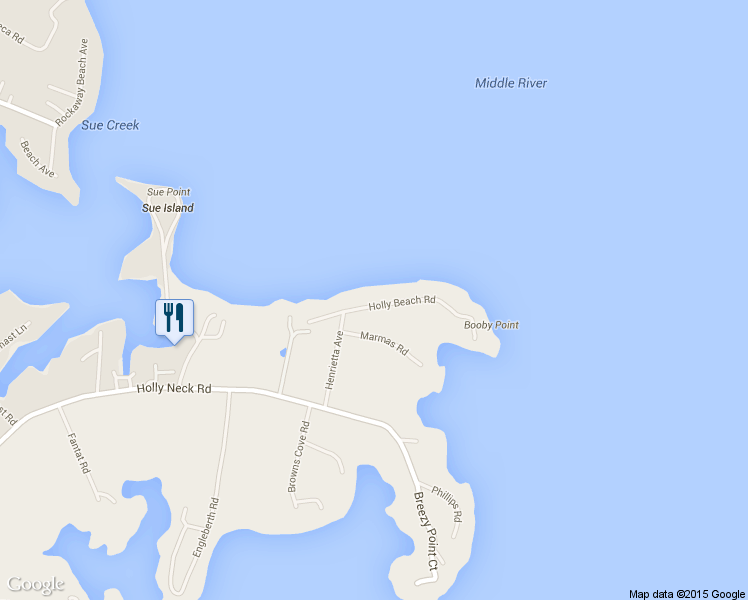 map of restaurants, bars, coffee shops, grocery stores, and more near 2612 Holly Beach Road in Essex