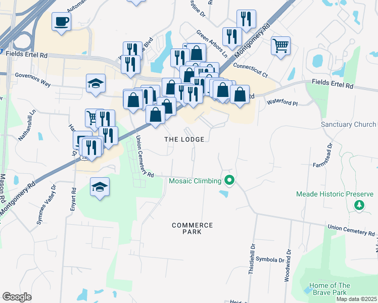 map of restaurants, bars, coffee shops, grocery stores, and more near 620 Carrington Place in Loveland