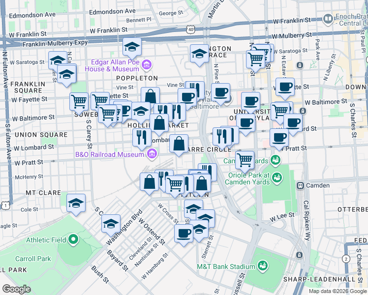 map of restaurants, bars, coffee shops, grocery stores, and more near 859 Lemmon Street in Baltimore