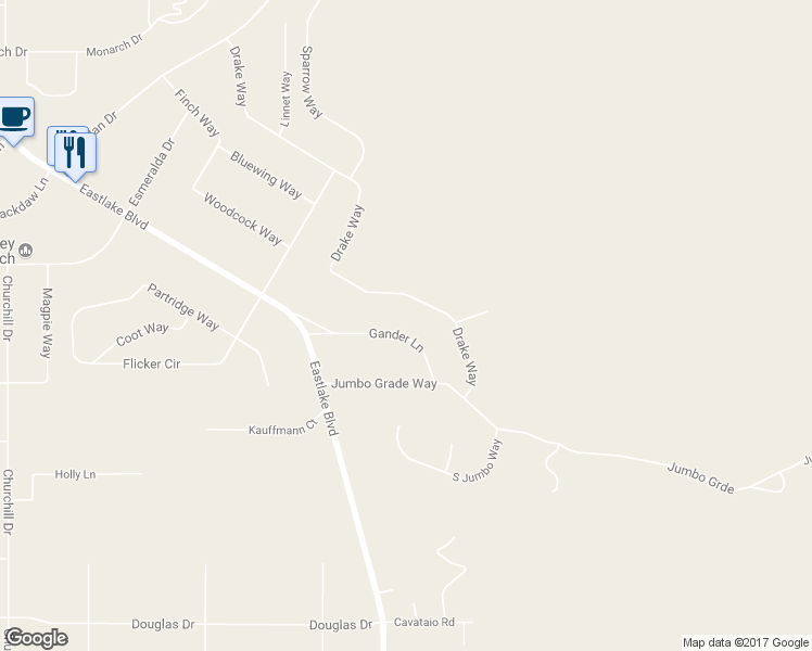 map of restaurants, bars, coffee shops, grocery stores, and more near 4325 Gander Lane in Carson City