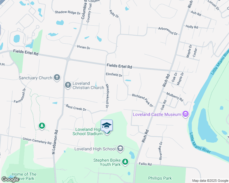 map of restaurants, bars, coffee shops, grocery stores, and more near 10042 Plantation Pointe Drive in Loveland