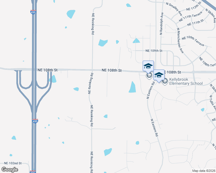 map of restaurants, bars, coffee shops, grocery stores, and more near 10701 Northeast Reinking Road in Kansas City