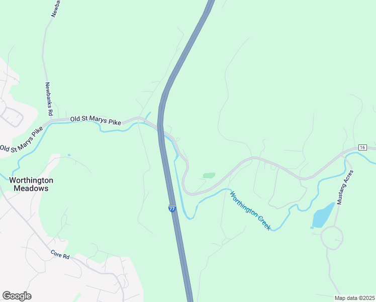 map of restaurants, bars, coffee shops, grocery stores, and more near 1021 Saint Marys Pike in Parkersburg