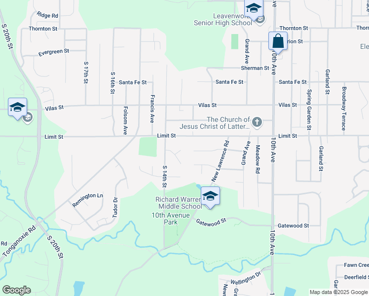 map of restaurants, bars, coffee shops, grocery stores, and more near 1310 Militia Court in Leavenworth