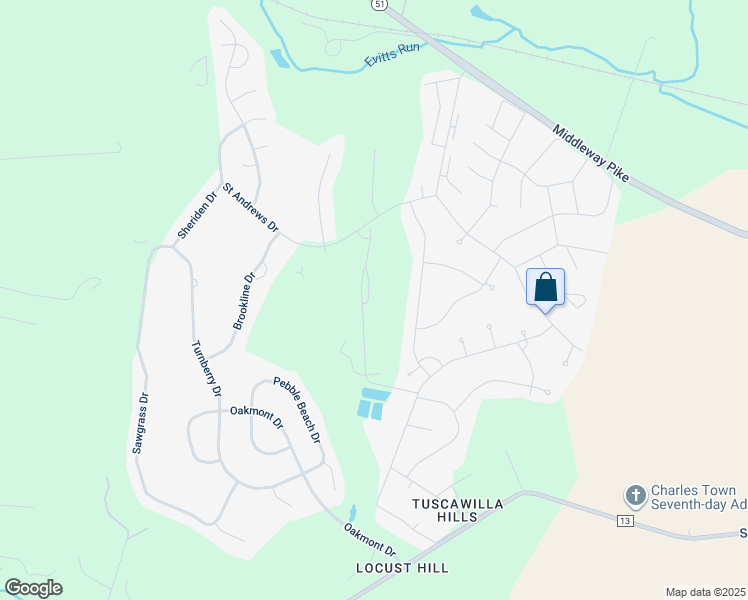 map of restaurants, bars, coffee shops, grocery stores, and more near 169 Baltusrol Drive in Charles Town