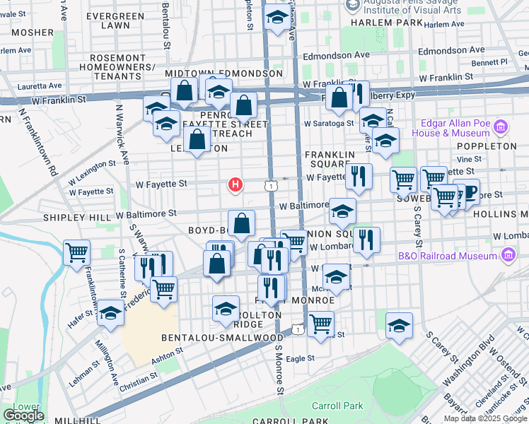 Map Of West Baltimore 1911 West Baltimore Street, Baltimore Md - Walk Score