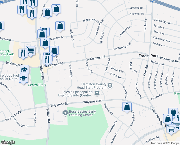 map of restaurants, bars, coffee shops, grocery stores, and more near 902 Gallatin Court in Cincinnati