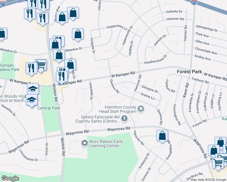 map of restaurants, bars, coffee shops, grocery stores, and more near 902 Gallatin Court in Cincinnati