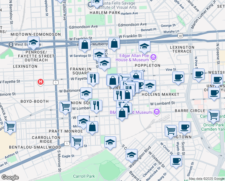 Map Of West Baltimore 1323 West Baltimore Street, Baltimore Md - Walk Score