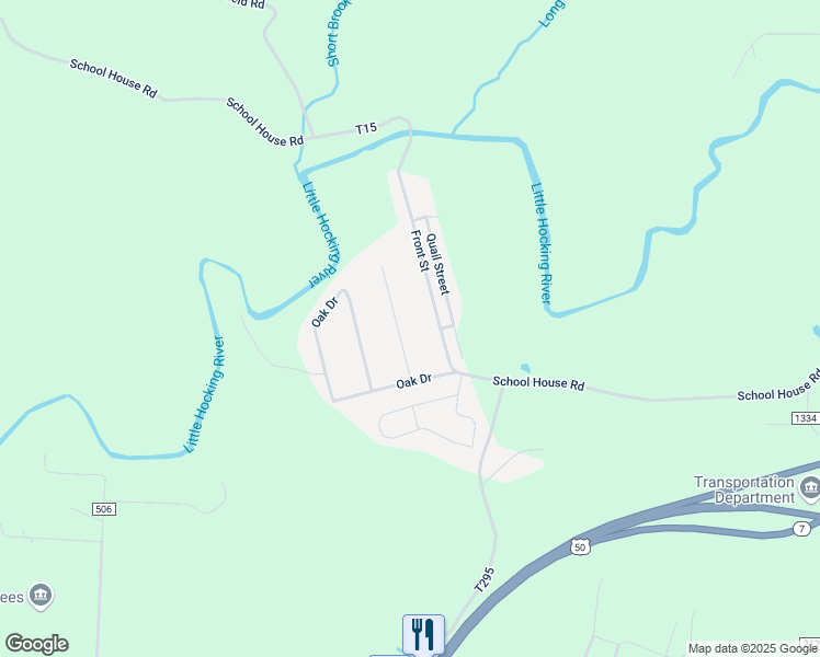 map of restaurants, bars, coffee shops, grocery stores, and more near 109 Pine Drive in Little Hocking